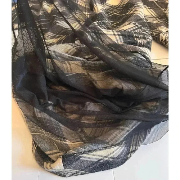 Black and gray plaid kimono sleeves vintage sweater dress size small - Picture 4 of 7